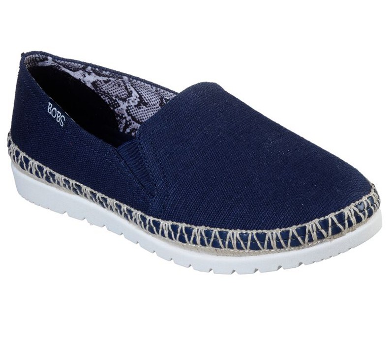 Skechers Dam Marinblå Platta Skor - Bobs Flexpadrille 3.0 - Dark Horse - Sverige (UATBS-8107)